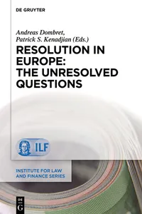 Resolution in Europe: The Unresolved Questions_cover