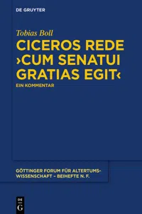 Ciceros Rede ›cum senatui gratias egit‹_cover