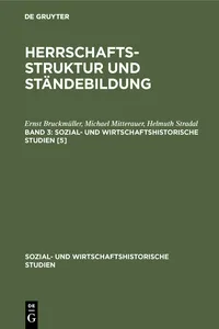 Herrschaftsstruktur und Ständebildung. Band 3_cover