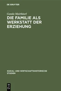 Die Familie als Werkstatt der Erziehung_cover