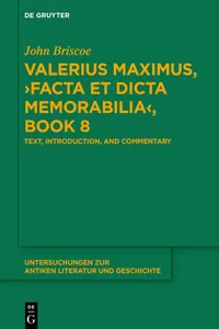 Valerius Maximus, ›Facta et dicta memorabilia‹, Book 8_cover