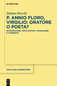 P. Annio Floro, Virgilio: oratore o poeta?_cover