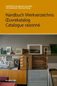 Handbuch Werkverzeichnis - Œuvrekatalog - Catalogue raisonné_cover