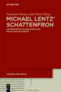 Michael Lentz' ›Schattenfroh‹_cover