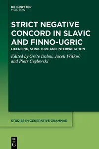 Strict Negative Concord in Slavic and Finno-Ugric_cover