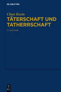 Täterschaft und Tatherrschaft_cover