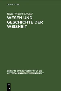 Wesen und Geschichte der Weisheit_cover