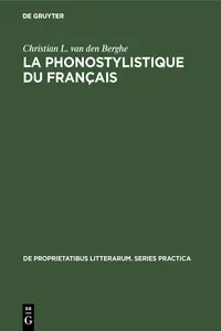 La phonostylistique du français_cover