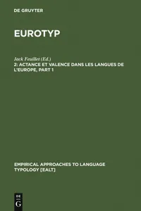 Actance et Valence dans les Langues de l'Europe_cover