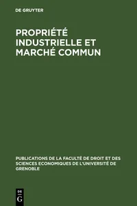 Propriété industrielle et marché commun_cover