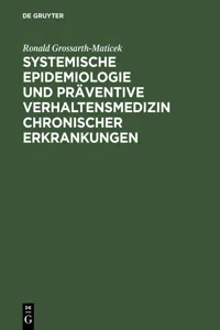 Systemische Epidemiologie und präventive Verhaltensmedizin chronischer Erkrankungen_cover