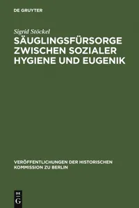 Säuglingsfürsorge zwischen sozialer Hygiene und Eugenik_cover