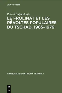 Le Frolinat et les révoltes populaires du Tschad, 1965–1976_cover