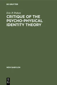Critique of the Psycho-Physical Identity Theory_cover