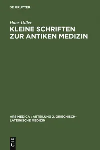 Kleine Schriften zur antiken Medizin_cover