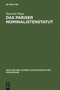 Das Pariser Nominalistenstatut_cover