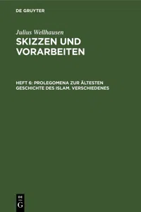 Prolegomena zur ältesten Geschichte des Islam. Verschiedenes_cover