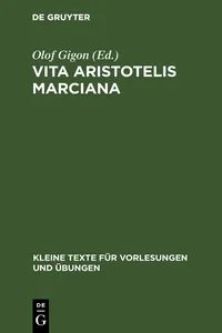 Vita Aristotelis Marciana_cover