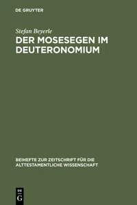 Der Mosesegen im Deuteronomium_cover