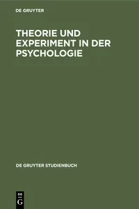 Theorie und Experiment in der Psychologie_cover