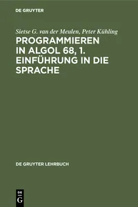 Programmieren in ALGOL 68, 1. Einführung in die Sprache_cover