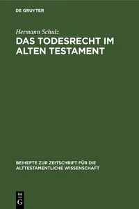 Das Todesrecht im Alten Testament_cover