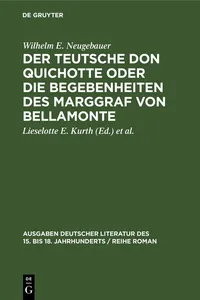 Der Teutsche Don Quichotte oder Die Begebenheiten des Marggraf von Bellamonte_cover