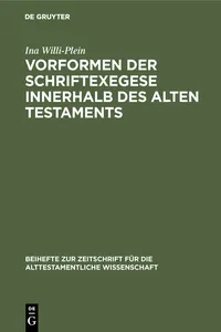 Vorformen der Schriftexegese innerhalb des Alten Testaments_cover