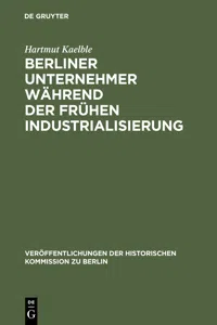 Berliner Unternehmer während der frühen Industrialisierung_cover