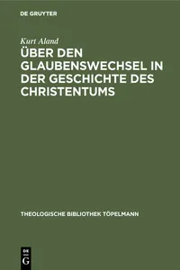 Über den Glaubenswechsel in der Geschichte des Christentums_cover