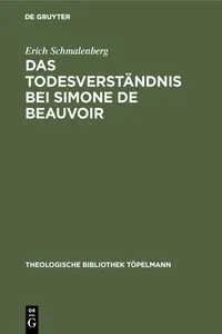 Das Todesverständnis bei Simone de Beauvoir_cover