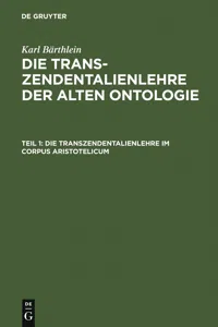 Die Transzendentalienlehre im Corpus Aristotelicum_cover