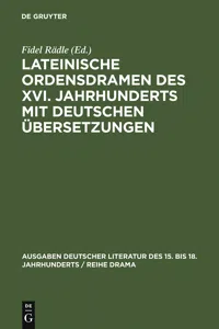 Lateinische Ordensdramen des XVI. Jahrhunderts mit deutschen Übersetzungen_cover