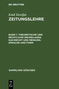 Theoretische und rechtliche Grundlagen. Nachricht und Meinung. Sprache und Form_cover