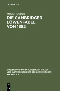 Die Cambridger Löwenfabel von 1382_cover