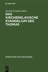 Das kirchenslavische Evangelium des Thomas_cover