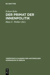 Der Primat der Innenpolitik_cover