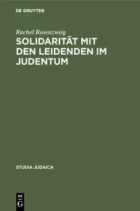 Solidarität mit den Leidenden im Judentum_cover