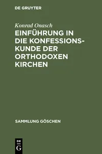 Einführung in die Konfessionskunde der orthodoxen Kirchen_cover