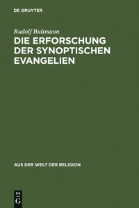 Die Erforschung der synoptischen Evangelien_cover