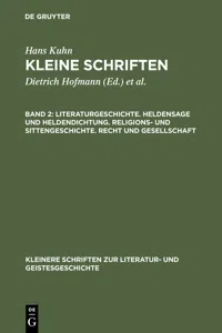 Literaturgeschichte. Heldensage und Heldendichtung. Religions- und Sittengeschichte. Recht und Gesellschaft_cover