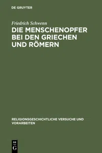 Die Menschenopfer bei den Griechen und Römern_cover