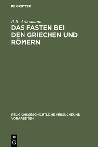 Das Fasten bei den Griechen und Römern_cover