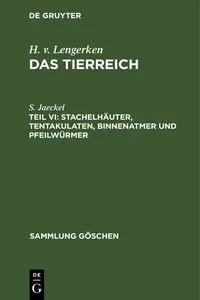 Stachelhäuter, Tentakulaten, Binnenatmer und Pfeilwürmer_cover