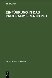 Einführung in das Programmieren in PL 1_cover