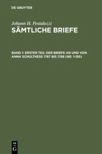 Erster Teil der Briefe an und von Anna Schulthess 1767 bis 1768_cover