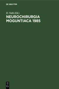 Neurochirurgia Moguntiaca 1985_cover