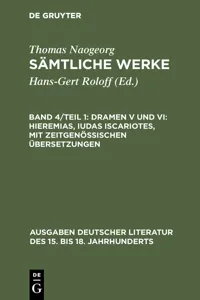 Dramen V und VI: Hieremias, Iudas Iscariotes, mit zeitgenössischen Übersetzungen_cover