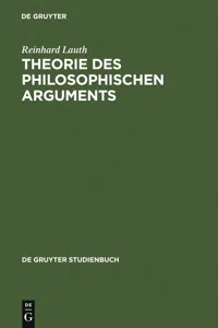 Theorie des philosophischen Arguments_cover