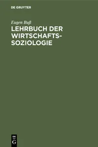 Lehrbuch der Wirtschafts-Soziologie_cover